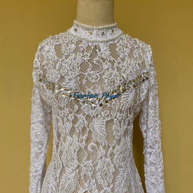 Kebaya Akad Nikah Prancis Full Payet / Gaun Pengantin / Wedding Dress / Kebaya Tunik Pengantin