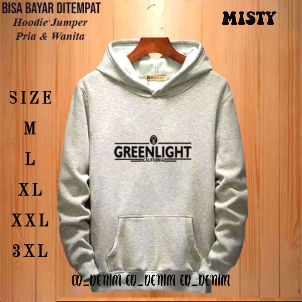 Hoodie Greenlight Jumbo Ukuran XXL - 3XL / Sweter Hoodie Pria / Sweater Cowok Distro