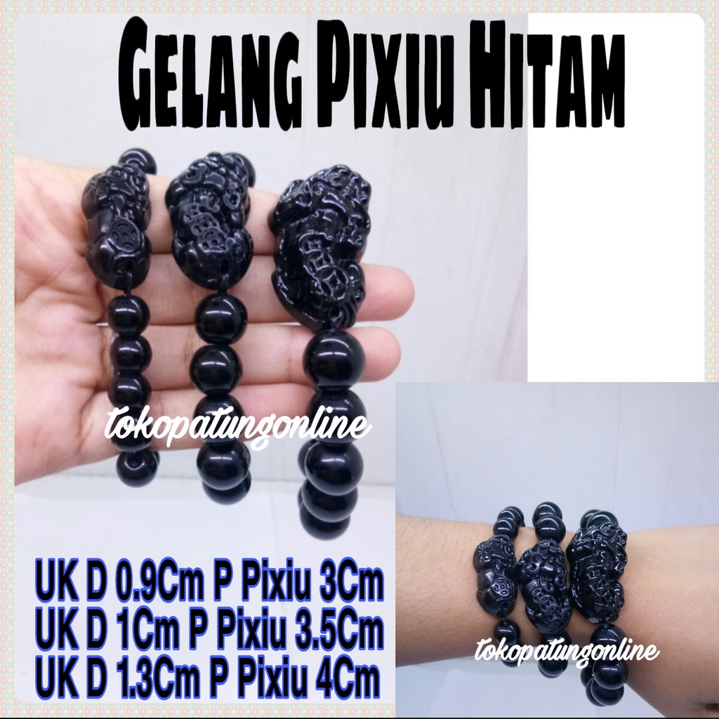 Gelang Pixiu Hitam Batu Natural