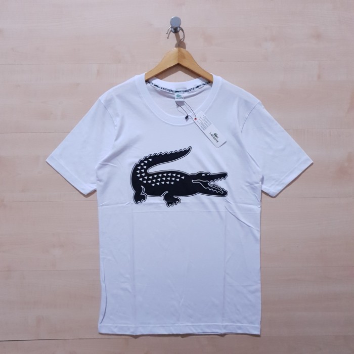 KAOS T SHIRT LACOSTE SPORT TEE WHITE - M