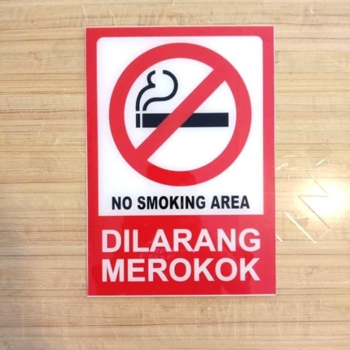 

SIGN AKRILIK DILARANG MEROKOK. NO SMOKING AREA 20X15CM K3 RAMBU SAFETY