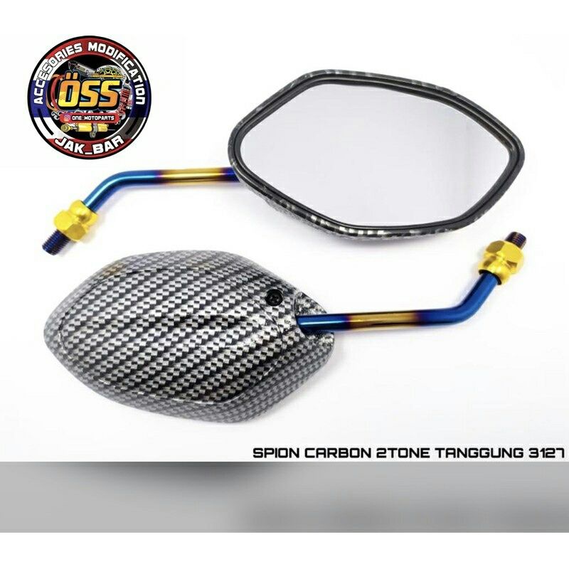 Spion karbon two-tone honda beat vario supra spacy scoopy