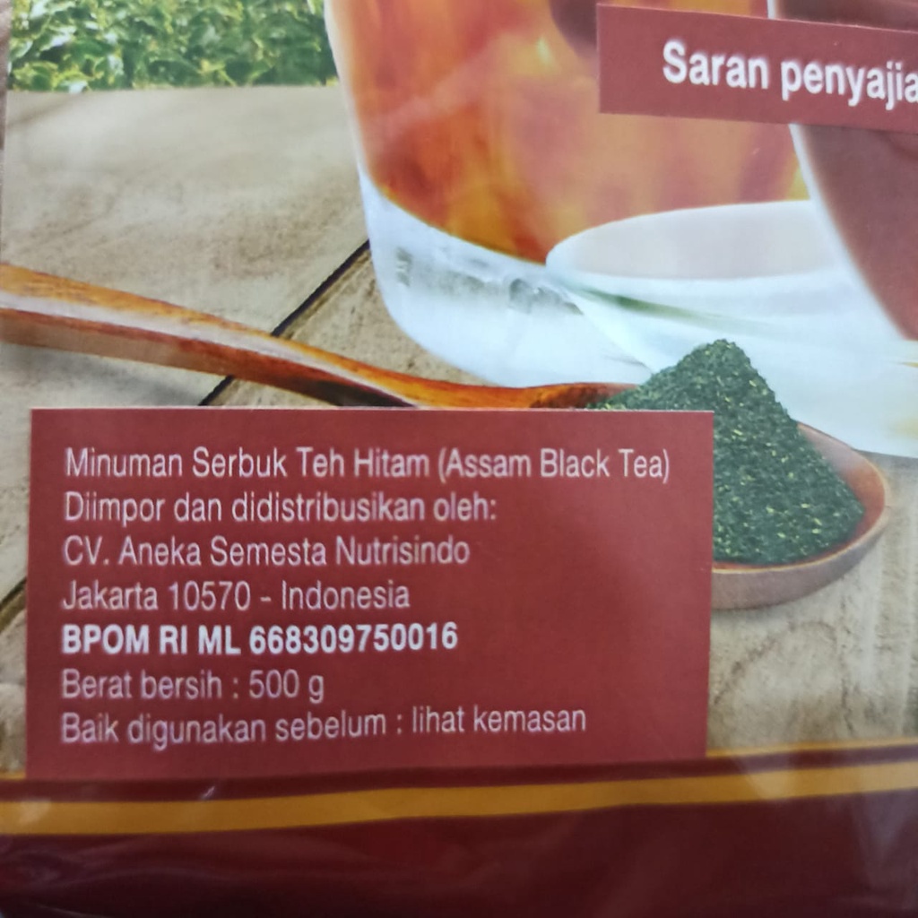 LongBeach Assam Black Tea Leaves 500 gr Teh Hitam Taiwan Milk Tea Original Thailand