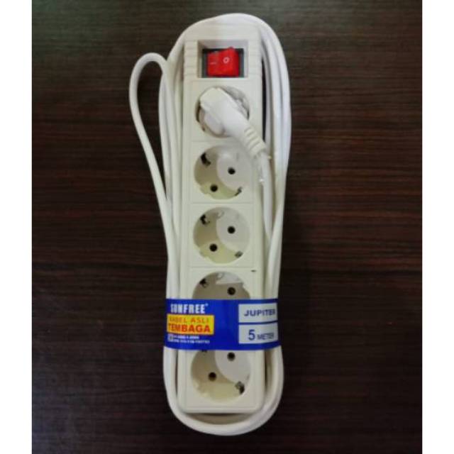 Stop Kontak 5 Lubang Arde Kabel 5M + Saklar On/Off | Shopee Indonesia