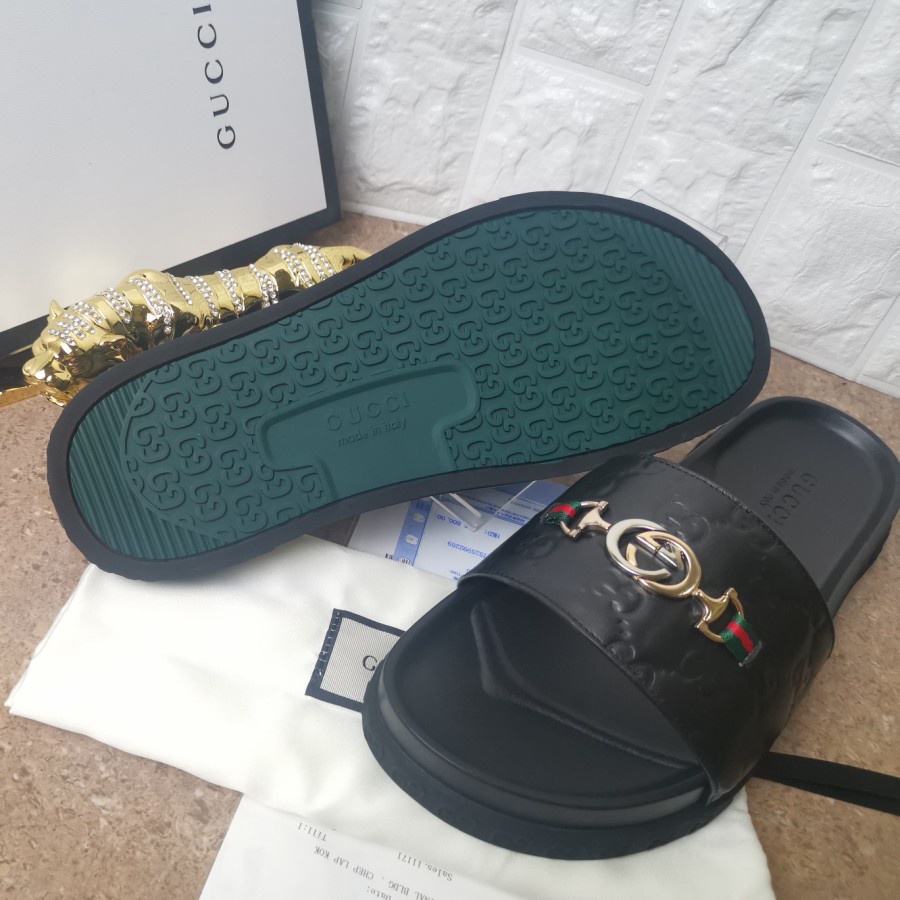 Sandal gc mirror quality slippers pria sendal cowok slide kulit asli