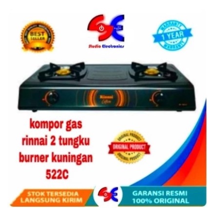 Kompor Gas Rinnai 2 Tungku 522C Terbaru