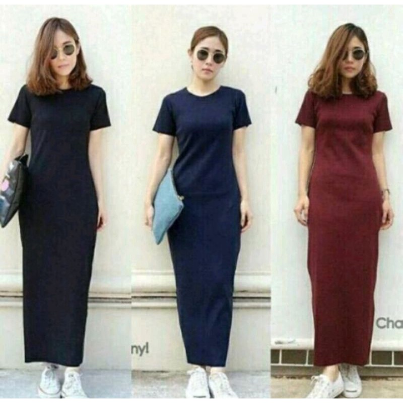 DRESS MAXY POLOS PANJANG BAJU WANITA DEWASA PREMIUM