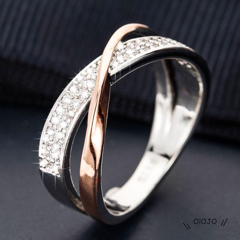 【COD】Cincin Bentuk X Aksen Berlian Untuk Wanita