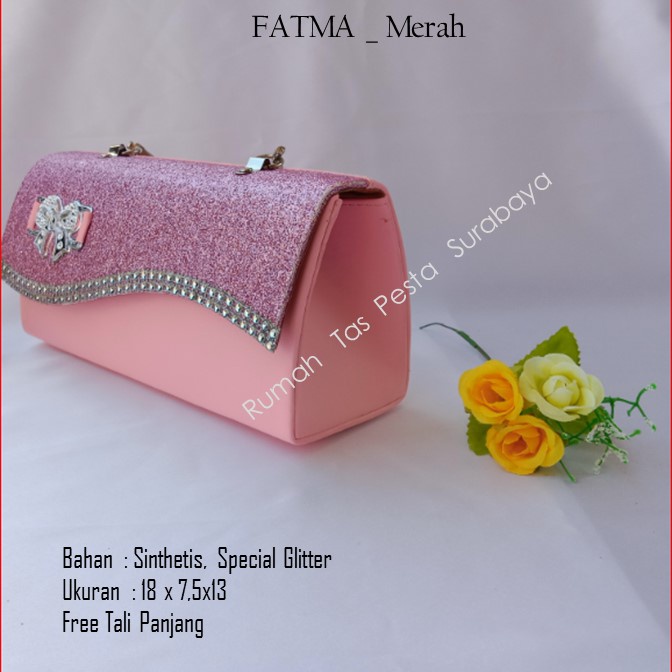 Tas Etnik,Tas Kekinian,Tas Satin,FATMA _ Merah muda