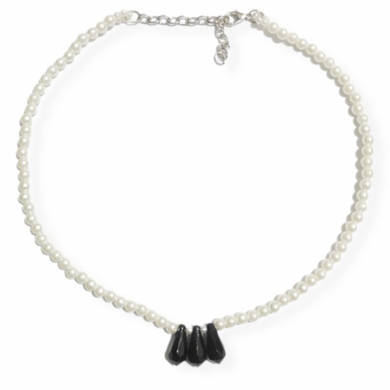 Alexa Crystal Pearl Necklace Kalung Mutiara Kristal Choker