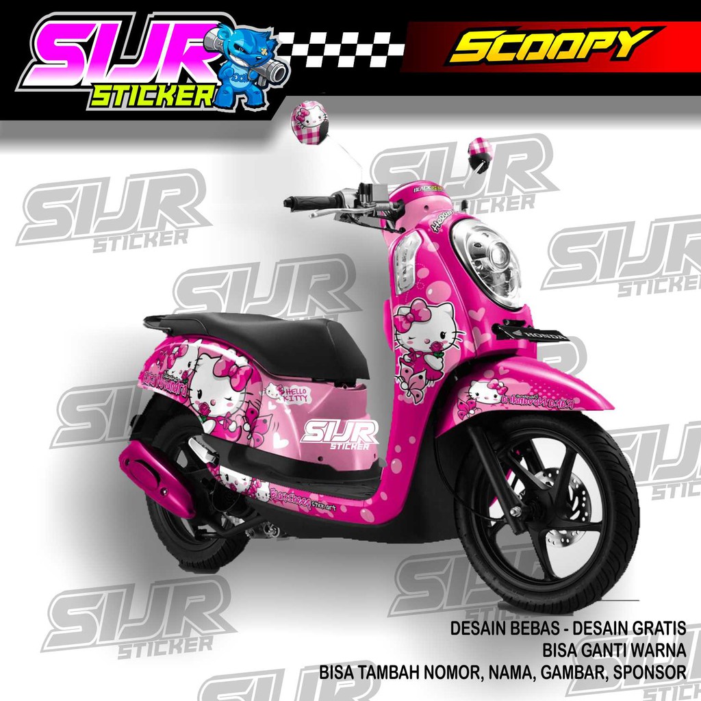 Sticker Scoopy Hello Kitty Decal Sticker Striping Costum Shopee Indonesia