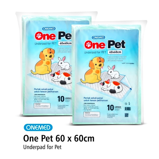 Underpad One Pet / Toilet Training Hewan / Tatakan Kencing Hewan 60x60cm