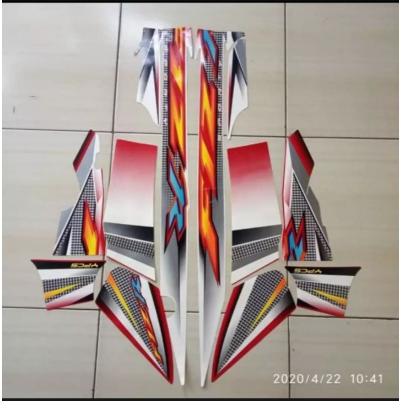 striping sticker list body fizr 2004 merah silver
