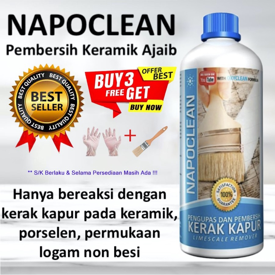 Napoclean Limescale Biru 1 Liter - Pembersih Keramik Dari Noda Semen & Kapur