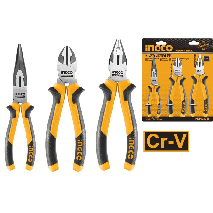 Tang - Ingco Tang Set 3 Pcs Hkps28318 / Tang Karet Set Industrial