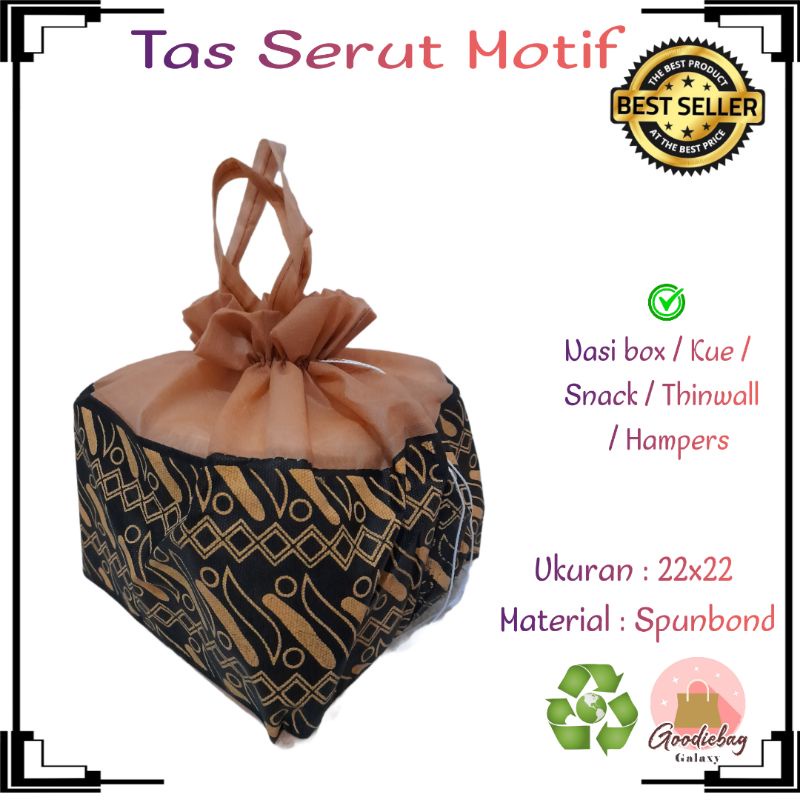 

Tas hajatan serut batik spunbond kotak nasi 22x22 tas syukuran selamatan berkat motif merah murah