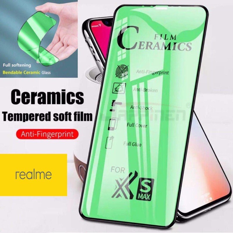 REALME 3/3pro/5/5S/5I/5PRO/6/6PRO/7/7A/7pro/8/8PRO TEMPERED GLASS CERAMIC FILM FULL COVER FULL