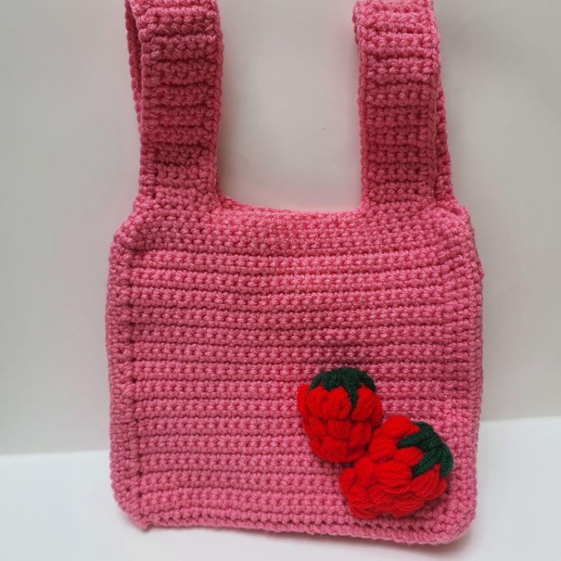 tas rajut crochet knot bag cute