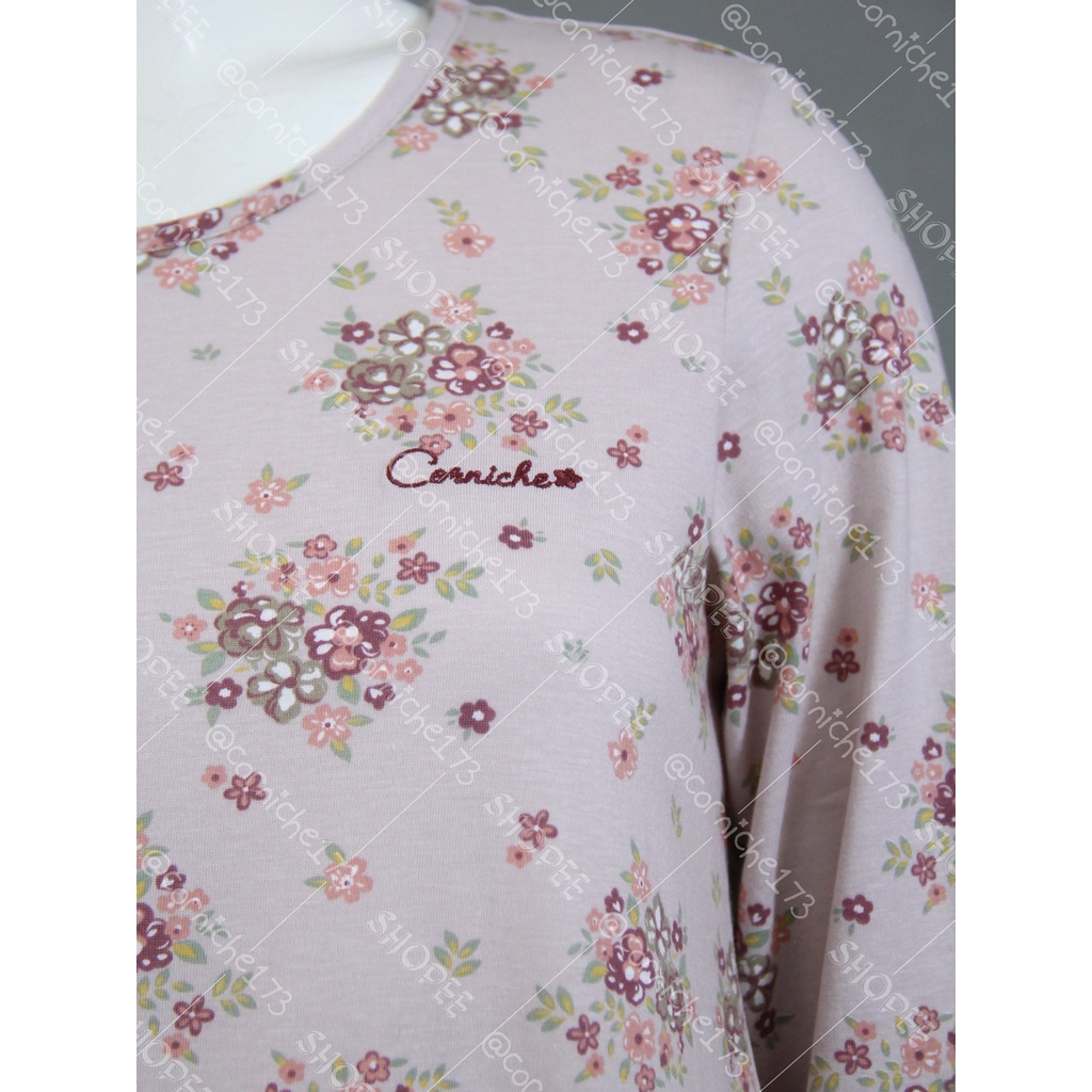 Corniche Cindy Flower Tee Coklat Muda - TP231416