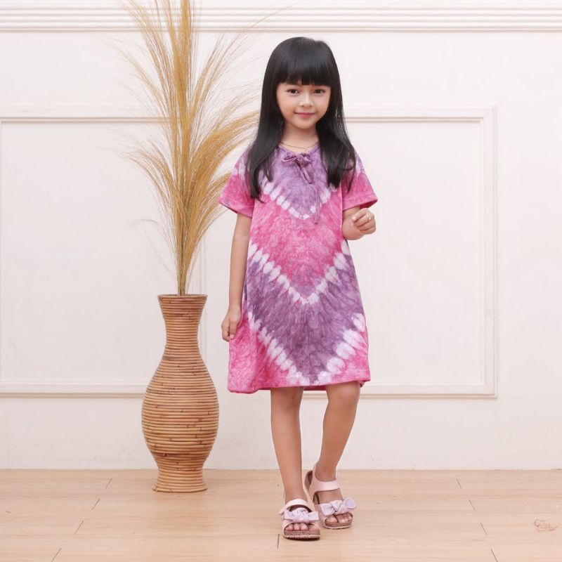 Daster Kaos Abstrak V Anak Perempuan Usia 1-10 Tahun Dress Anak Anak Cewek Murah