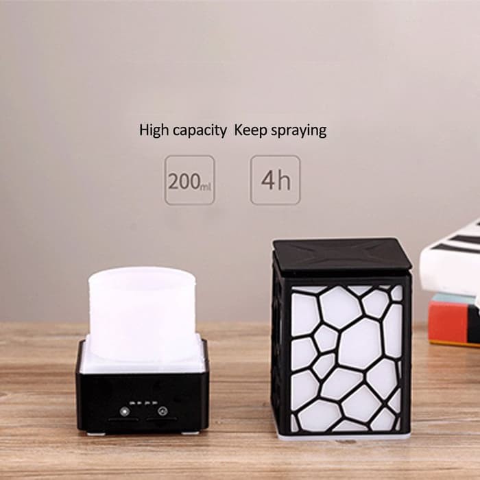 Humidifier Water Cube Oil Diffuser Ultrasonic 7 Colors LED -200ML