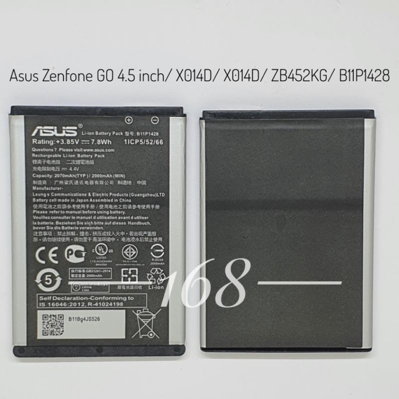 Baterai Batre Asus Zenfone GO 4.5 inch X014D X014D/ ZB452KG Batere Battery Asus B11P1428 Original