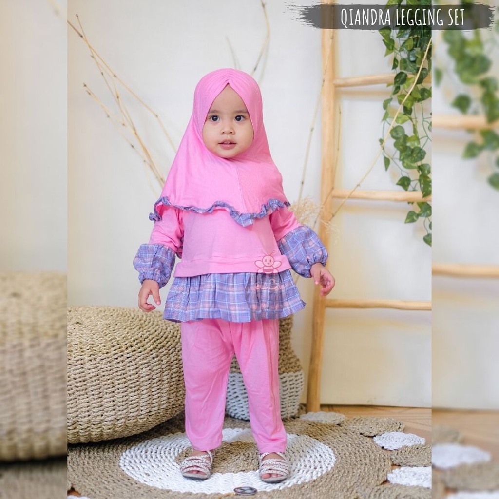 Baju Muslim Anak Perempuan - Setelan Baju Muslim Anak Perempuan - Gamis Kaos Anak  - Qiandra