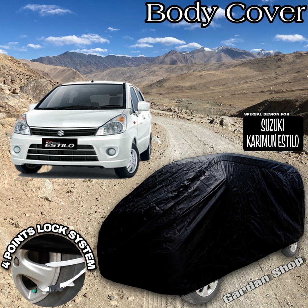 Sarung Mobil SUZUKI KARIMUN ESTILO Hitam POLOS Body Cover Suzuki Karimun Estilo Full Black