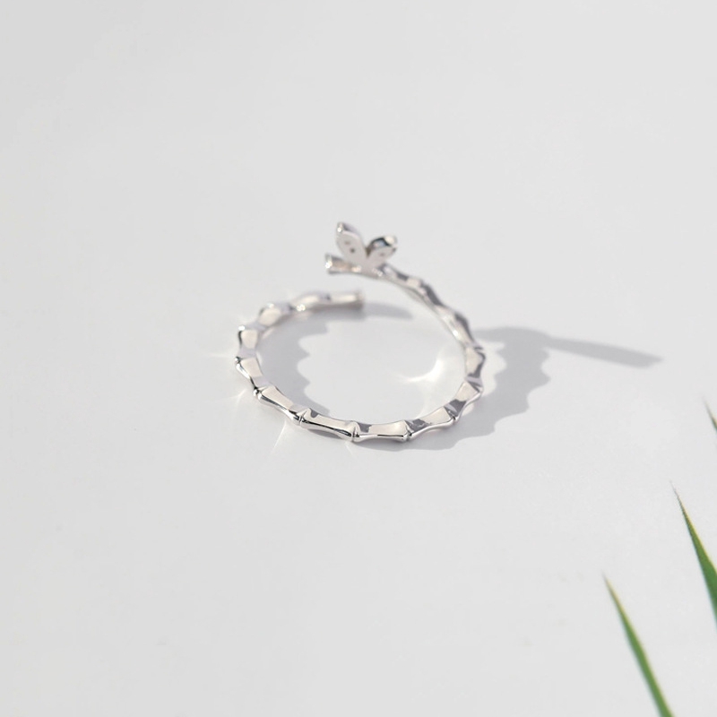 Cincin Kasual Ring Kuncup Bambu Zirkon Pembukaan Disesuaikan Wanita Perhiasan Rings Women Jewelry