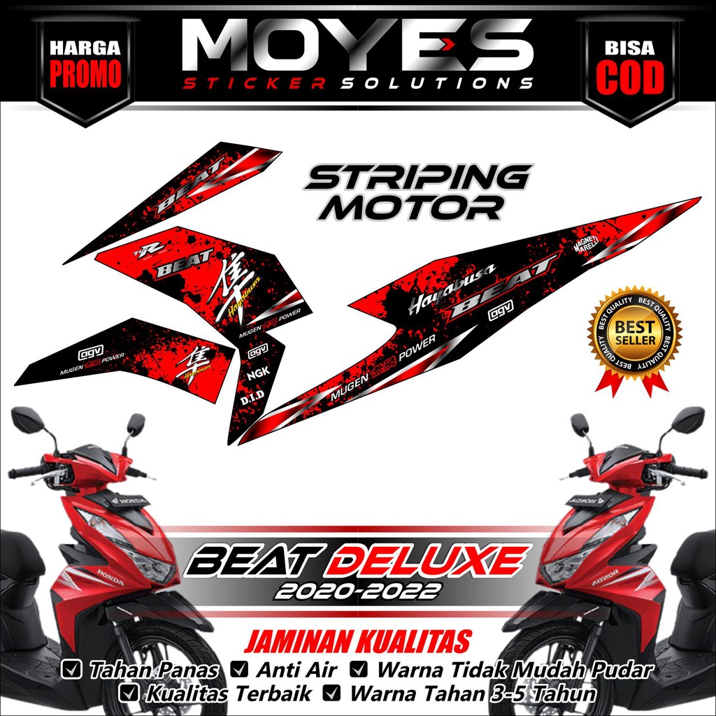 Striping Beat Deluxe 2020 / Decal Beat Deluxe 2021 Motif Hayabusa
