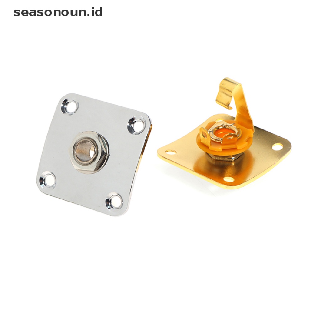 【seasonoun】 35x35mm Electric Guitar Square Jack Plates Cover Metal Output Input Jack Cover .