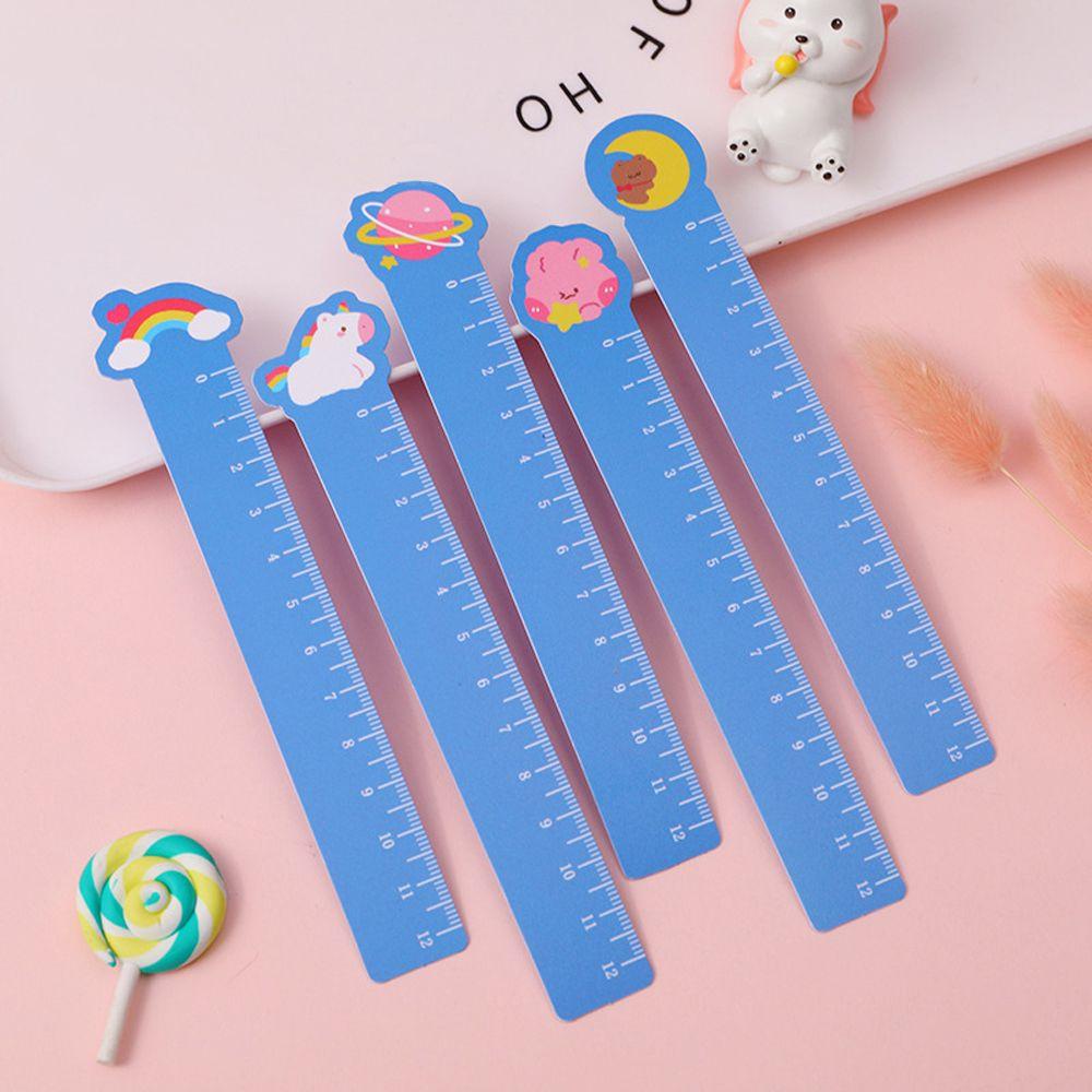 Agustina Penggaris Lurus Kantor Perlengkapan Sekolah Anak Hadiah Novelty Portable Bendable Stationery 12cm Penggaris Skala Lukisan