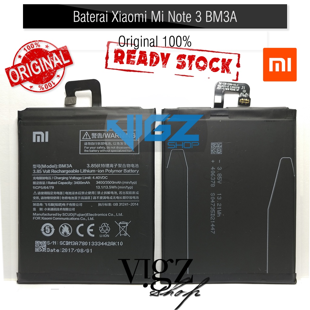 Baterai Batre Battery Xiaomi Mi Note 3 Mi Note3 BM3A Original 100%