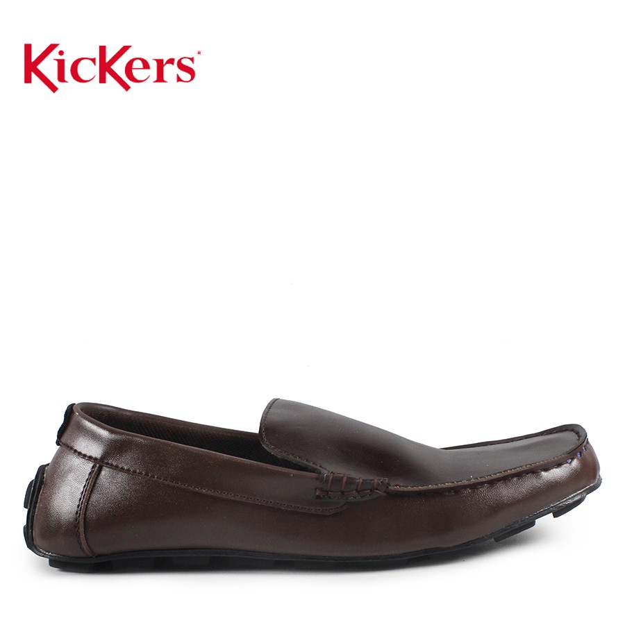 sepatu slop casual loafer kickers fiero coklat slip on santai mocasin murah