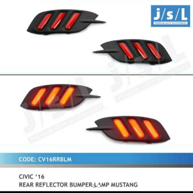 Lampu LED Civic turbo model Mustang reflektor bumper lamp jsl