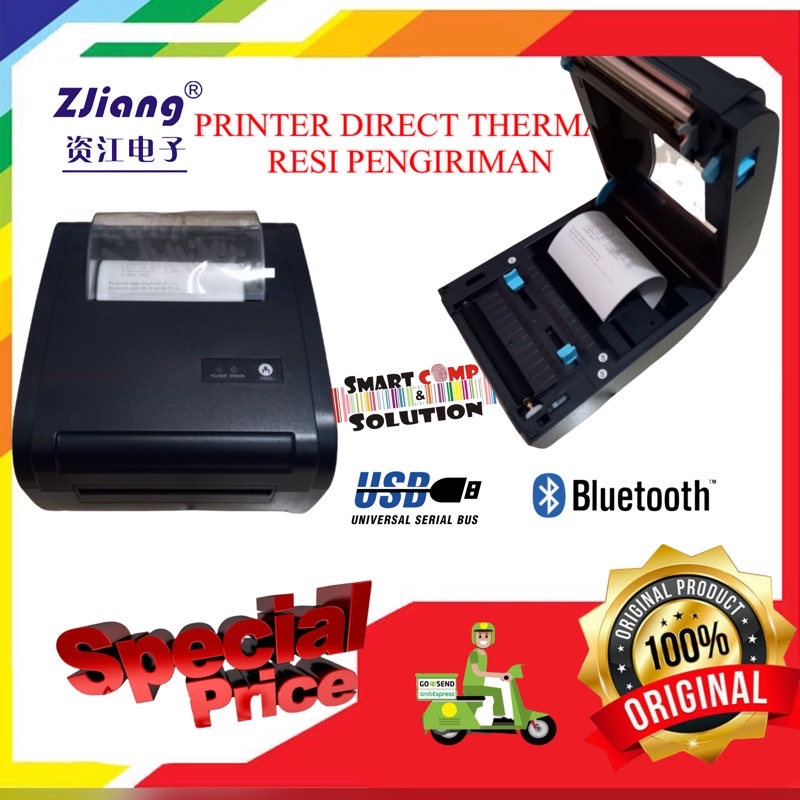 Printer Label Thermal ZJIANG ZJ-9210 Stiker Alamat A6 AWB Resi Pengiriman