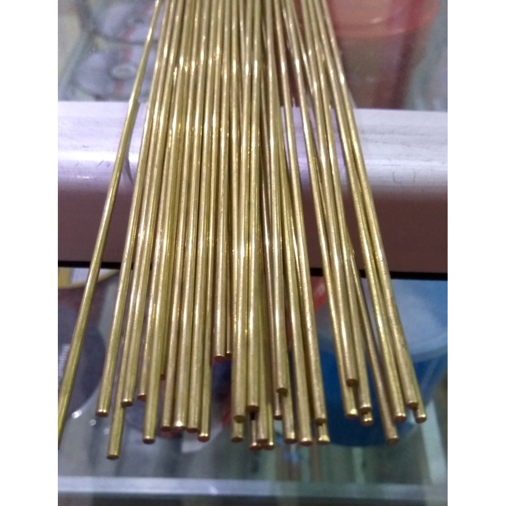 Kawat Las Kuningan|Brazing|dia 2,0mm x 1000mm|isi 10 batang