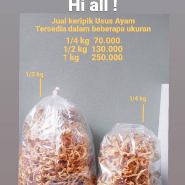 

Usus ayam 1/4 kg