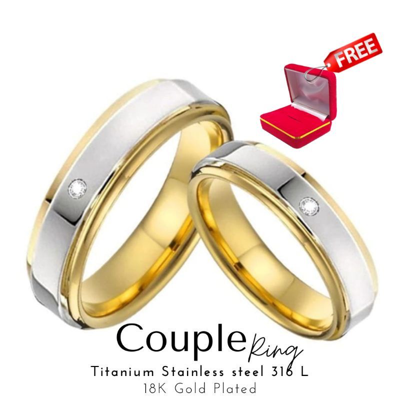 4s Grosir Solo || Cincin Titanium Cople Silver List Gold