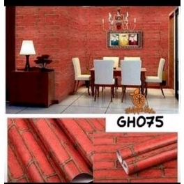 WALLPAPER STICKER DINDING PREMIUM TERMURAH BATA MERAH & GRANIT