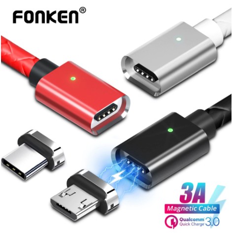 FONKEN magnet 3A IPHONE Magnetic Cable QC 3.0 fast charging
