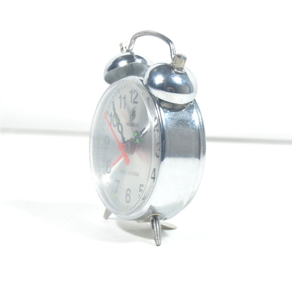 Jam Beker Kring Jam Weker Kring Metal Mechanical Mini Alarm Clock Warna Silver