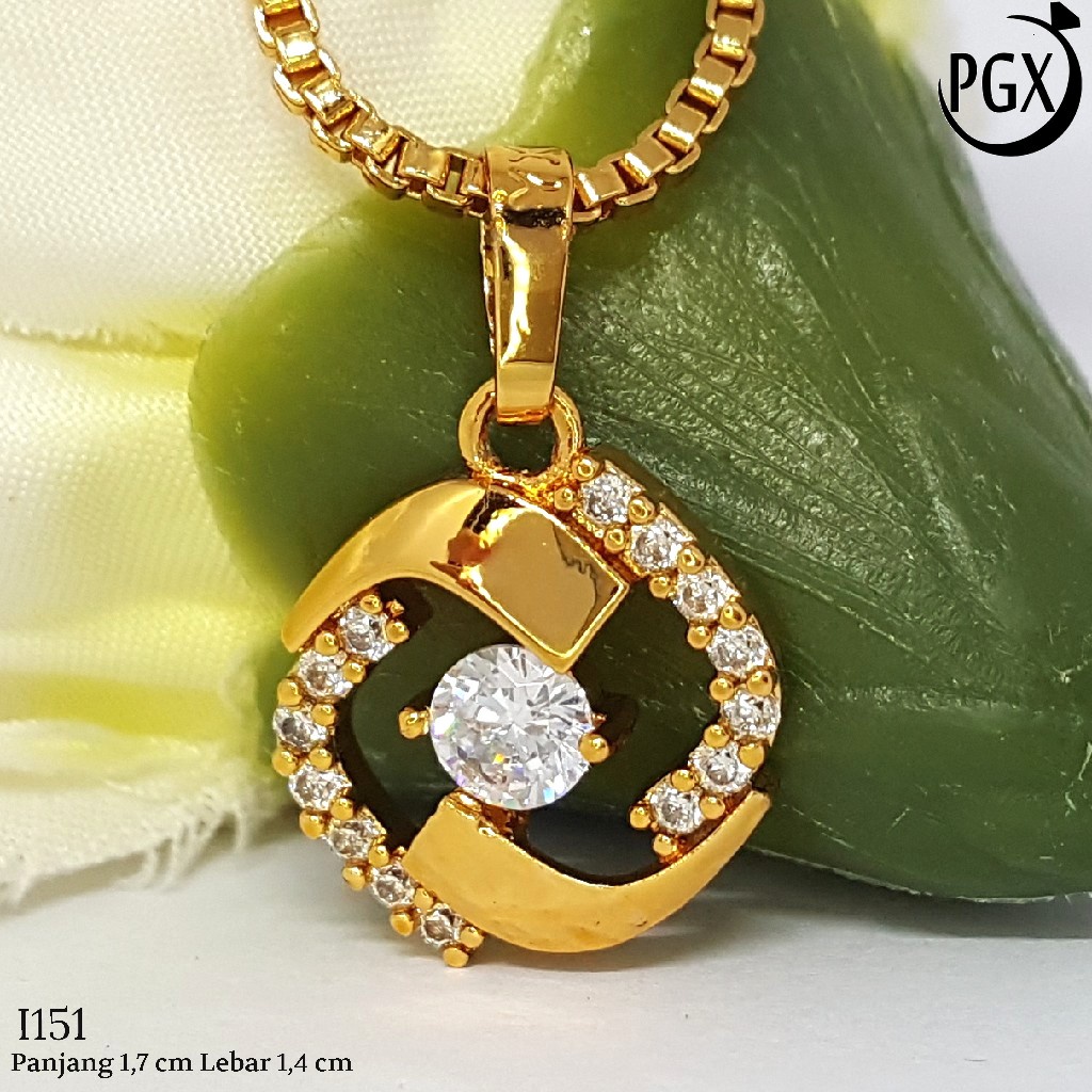 PGX Liontin Kalung Xuping Wanita Perhiasan Lapis Emas Aksesoris Fashion - I151