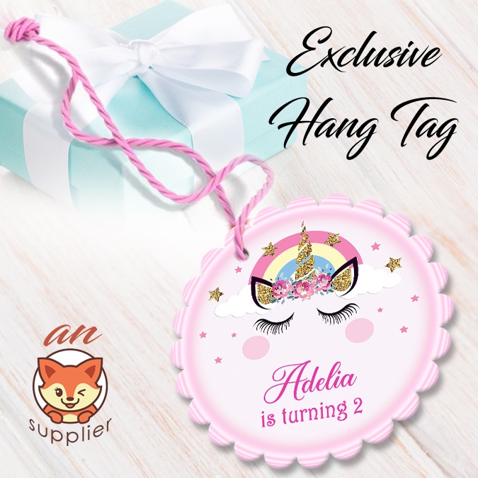 UNICORN 2-1 HANG TAG THANK YOU CARD ULTAH / ULANG TAHUN