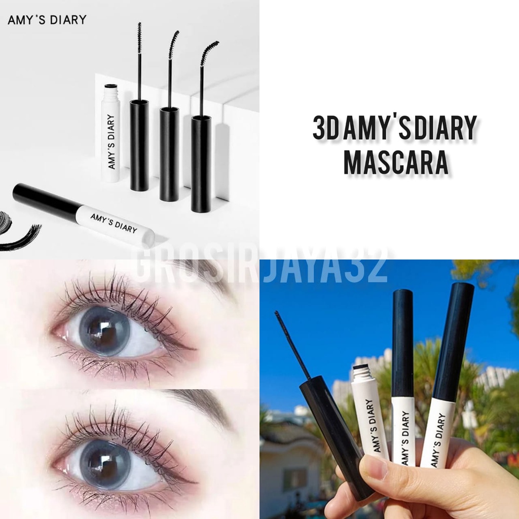 Maskara Amy's Diary hitam 3D maskara waterproof pelentik bulu mata anti air