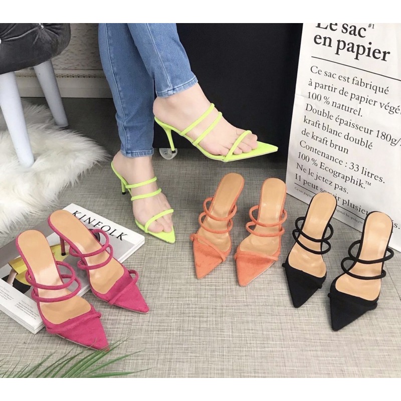 Heelsslop 19916 sepatu sendal wanita import realpict