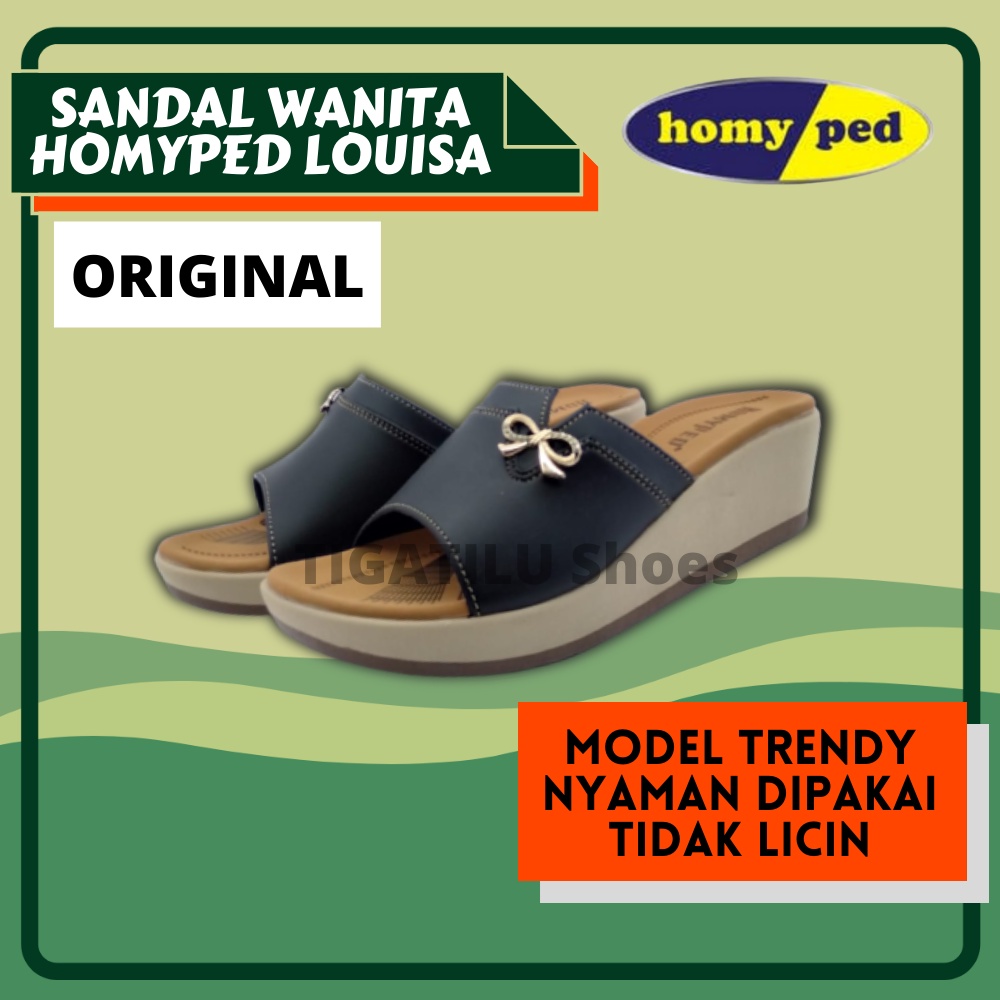 Sandal wanita Wedges HOMYPED LOUISAN Original Terbaru Kekinian Murah / Sendal Wanita Wedges / Sandal