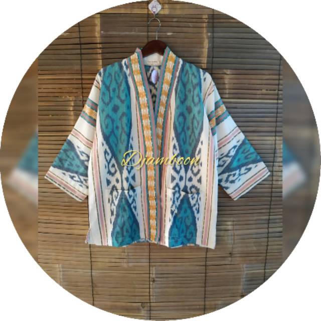 Outer kimono tenun toraja green
