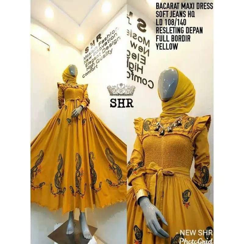 GAMIS BACARAT ORI SHR JEANS WASH TERBARU TERLARIS TERMURAH