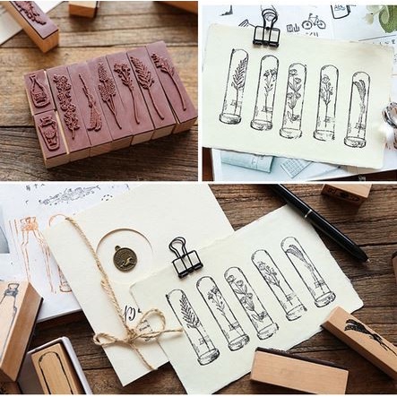 Wooden Stamp Herbarium Specimen - Stempel Pola Herbarium (1set)